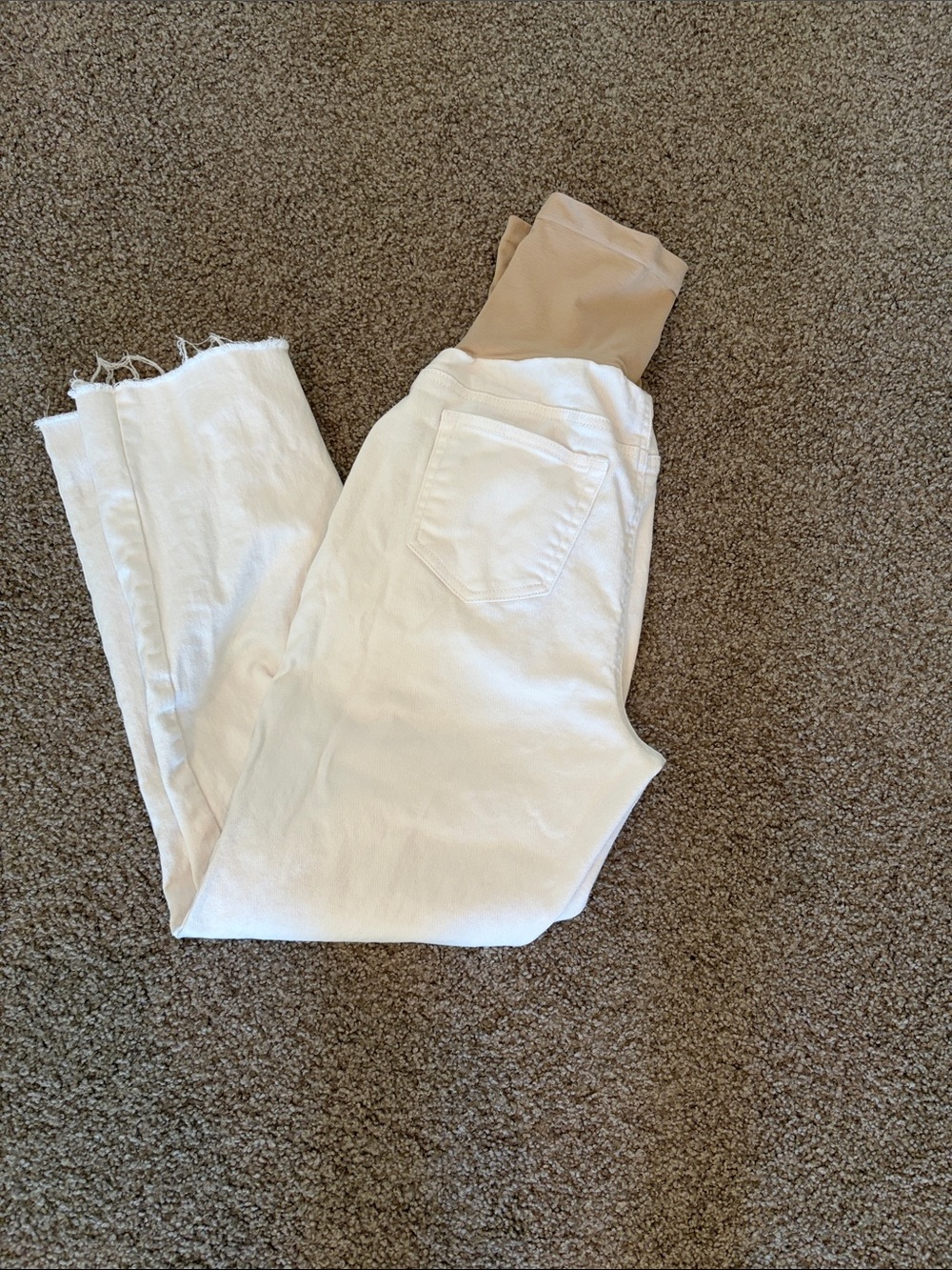 White Women's Jeans - Classic High-Rise Straight - Maternity
